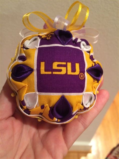 Quilted ornaments -LSU Quilted Ornaments, Handmade Christmas Ornaments, Lsu, Novelty Christmas ...