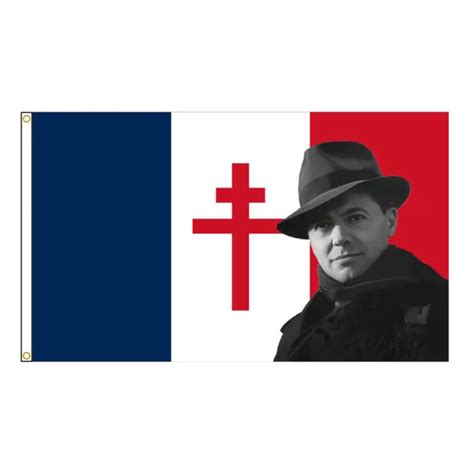 DRAPEAU DE LA France Jean Moulin Croix de Lorraine 90x150cm ou 60x90cm EUR 13,00 - PicClick FR