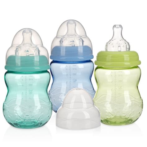 Nuby Non-Drip Wide Neck Baby Bottle, 8 fl oz, 3 Count Multicolor Bottles - Walmart.com