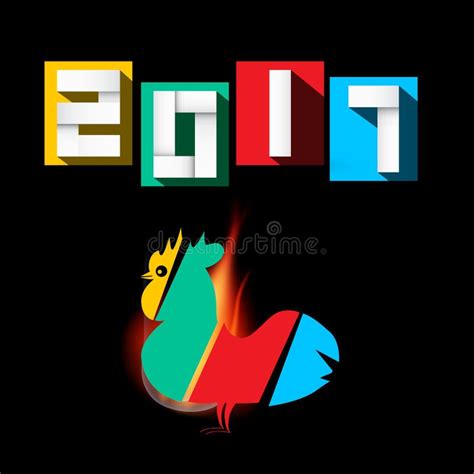 2017 Year of Rooster. stock vector. Illustration of year - 78993584