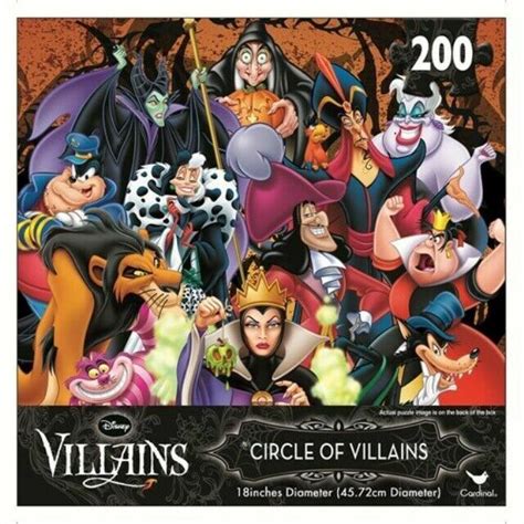 Disney Circle of Villains Circular 18” Diameter 200 PC Jigsaw Puzzle ...