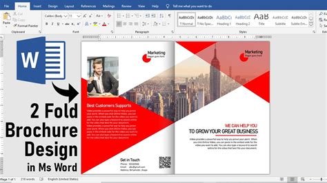 2 Fold Professional Brochure Design in Microsoft word | Brochure Design Tutorial in Ms Word ...