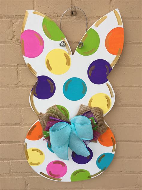 Bunny Door Hanger Polka Dot Bunny Spring Door Hanger Spring | Etsy