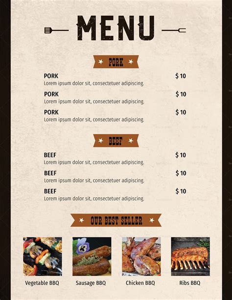 BBQ Menu Design Template in PSD, Word, Publisher, Illustrator, InDesign