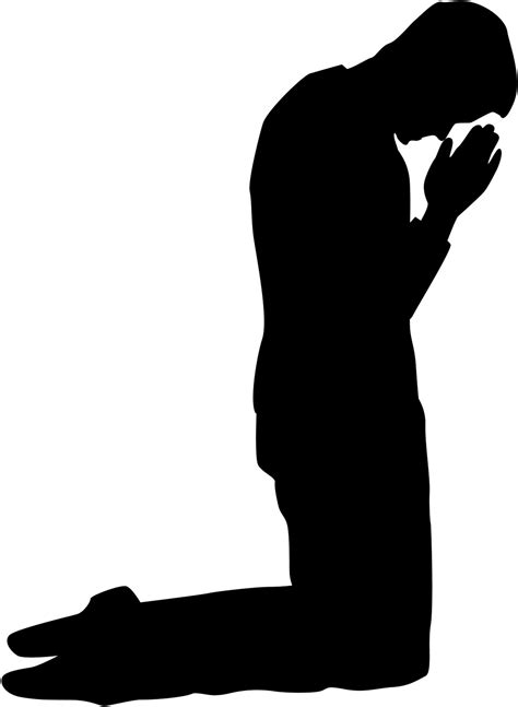 man kneeling in prayer - Clip Art Library