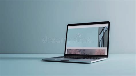 Laptop mockup on the table stock image. Image of information - 302434551