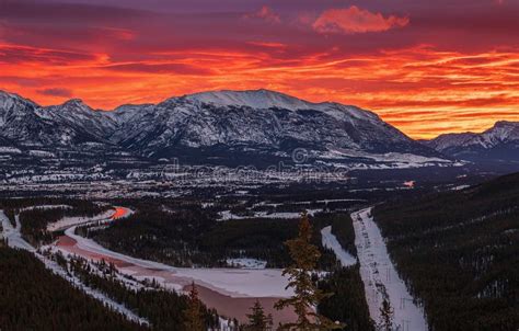 Canmore Mountain Sunrise stock photo. Image of mountains - 265934018