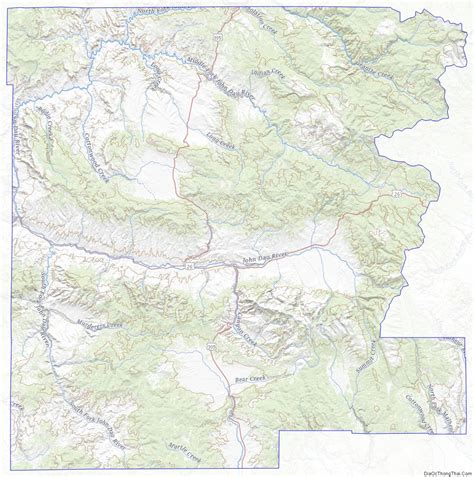 Map of Grant County, Oregon - Địa Ốc Thông Thái