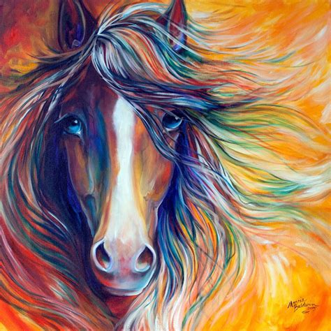 M BALDWIN ORIGINAL oil Painting WILD HORSE MUSTANG ABSTRACT by MARCIA BALDWIN | Colorful horse ...
