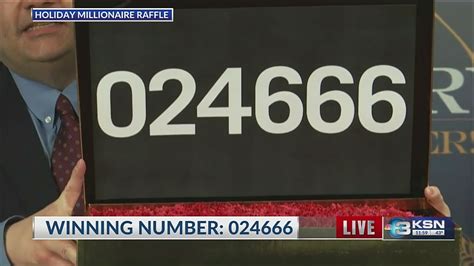 Kansas Holiday Millionaire Raffle winning number drawn