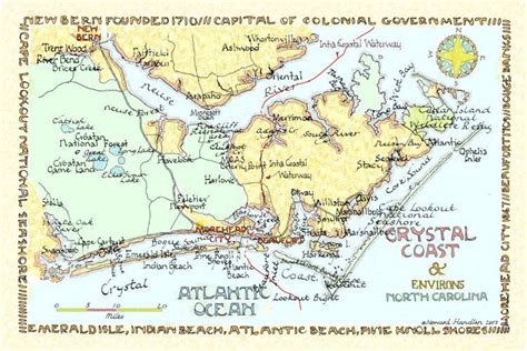 Crystal Coast, North Carolina Map - Etsy