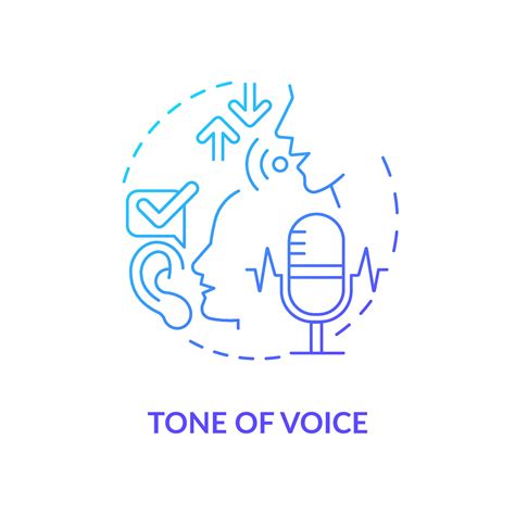 Tone of voice blue gradient concept icon. Non-verbal communication ...