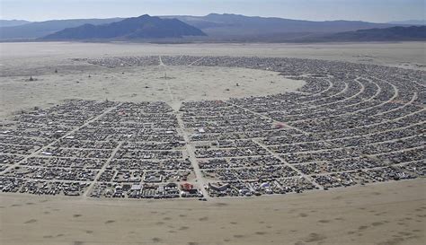 An aerial view during the Burning Man 2014 “Caravansary” arts and music ...