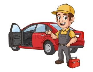 Car Locksmith Cartoon Clipart Vector - FriendlyStock