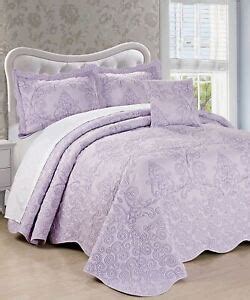 Lavender Purple Embroidered 4 pc Quilt Set Coverlet Queen King Bed ...