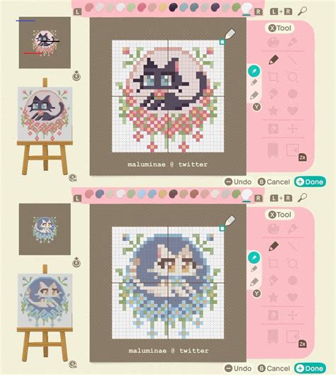 Animal crossing pixel art grid