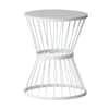 Noble House Lassen Matte White Round Metal Outdoor Side Table 41033 ...