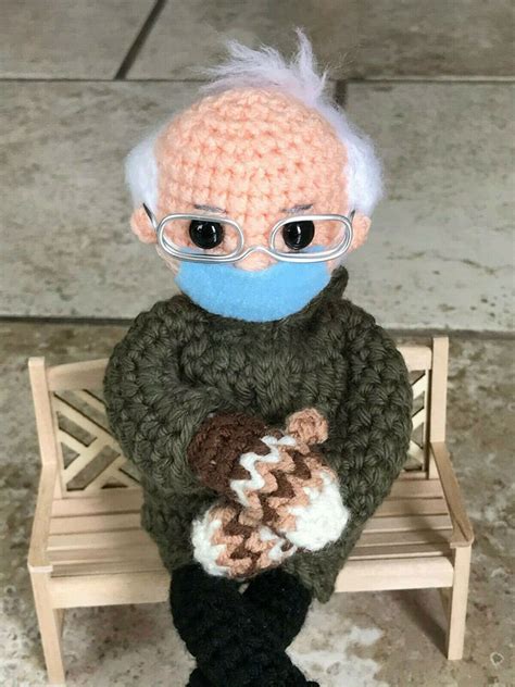 This Artist’s Bernie Sanders Mittens Crochet Went Viral So She’s Donating It to Charity ...