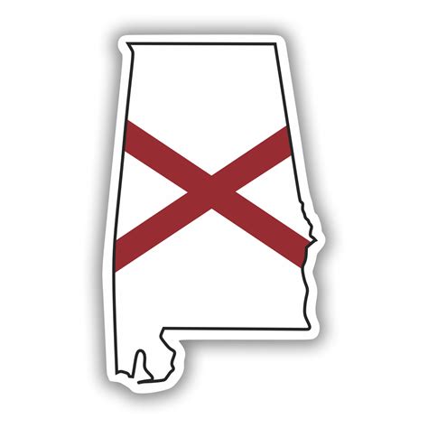 Alabama State Map Outline with Flag Precision Cut Decal