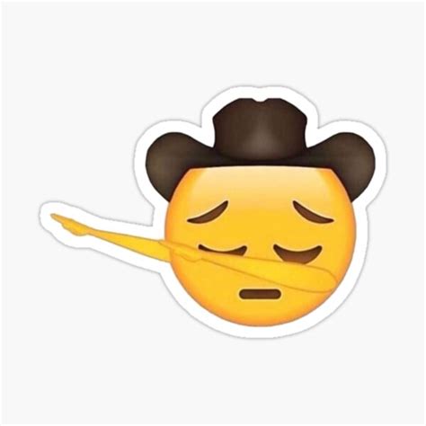 "Sad cowboy emoji dabbing " Sticker for Sale by arpitalasker | Redbubble