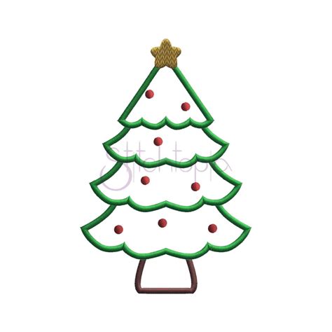 Christmas Tree Applique Design - Stitchtopia