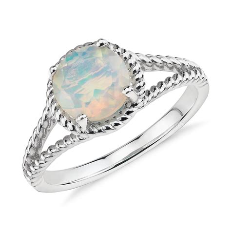 Opal Rope Ring in Sterling Silver (7mm) | Blue Nile