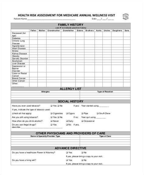 FREE 45+ Sample Health Assessment Forms in PDF | MS Word