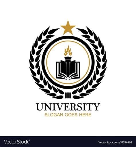 University academy school and course logo design Vector Image