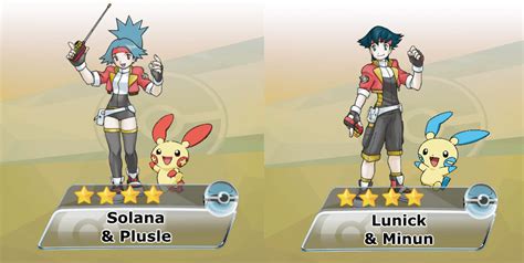 Sync Pair Concept - Solana & Plusle / Lunick & Minun (Pokémon Rangers) (Abilities in comments ...