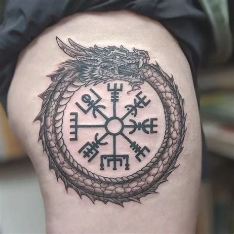 Jormungandr Helm Of Awe Tattoo - TATTOOGOTO