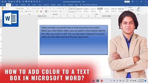 How to add color to a text box in Microsoft word? - YouTube