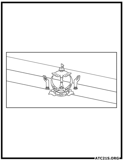 Brunei Flag Coloring Page | ATC21S