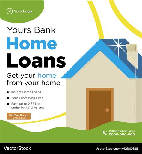 Banner design of yours bank home loans Royalty Free Vector