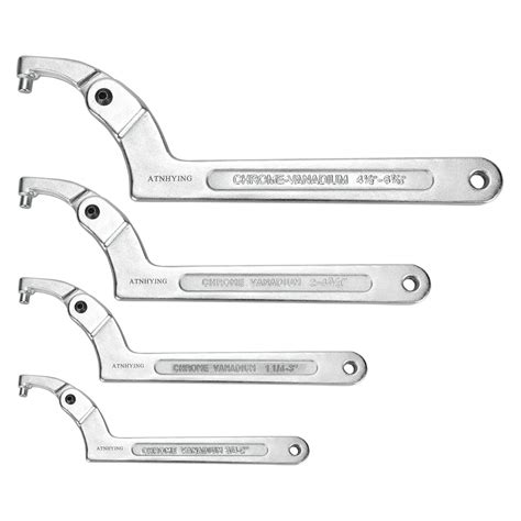 Buy ATNHYING 4 pcs Spanner Wrench Set, Adjustable C Pin Spanner Hook Wrench Tool for Machine ...