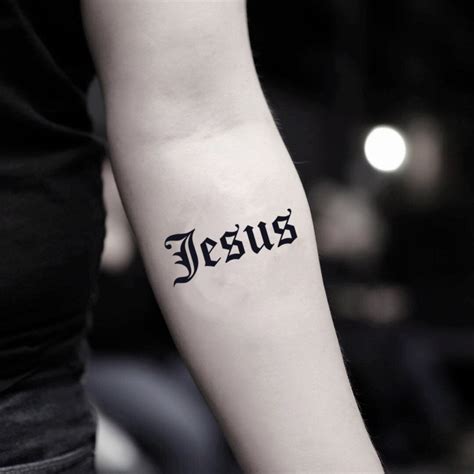 Jesus Name Temporary Tattoo Sticker - OhMyTat