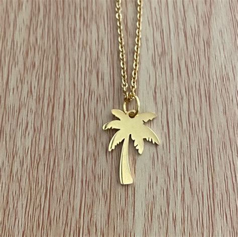 Palm tree necklace gold palm tree necklace silver palm tree | Etsy