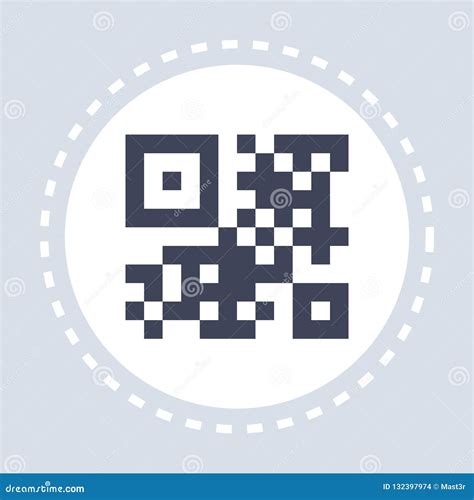 Black Realistic Qr Code Icon Shopping Concept Flat Stock Vector ...