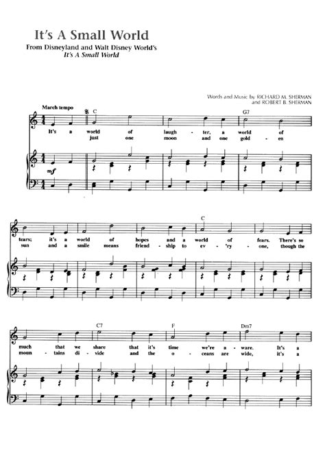 IT'S A SMALL WORLD Piano Sheet music | Easy Sheet Music