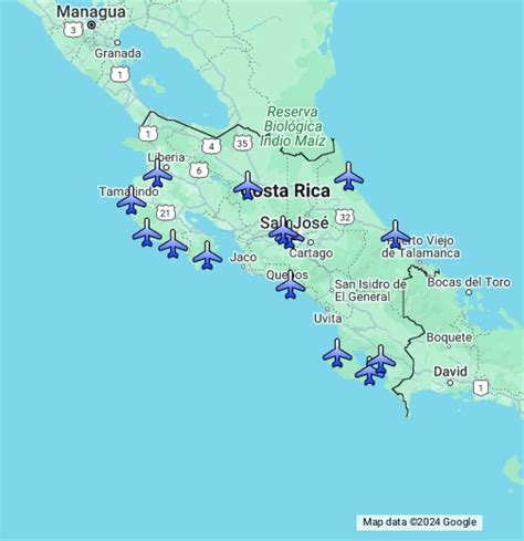 Map Of Costa Rica Airports – Verjaardag Vrouw 2020