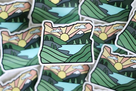 Oregon Sticker Waterproof Sticker State Sticker Nature - Etsy