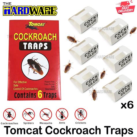 Tomcat Cockroach Traps(6Traps)Roach Traps Indoor Cockroach Bug Pest Killer Bait Glue Traps ...