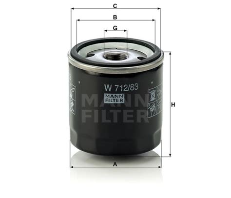 Mann Oil Filter - W712/83 - Car Service Packs