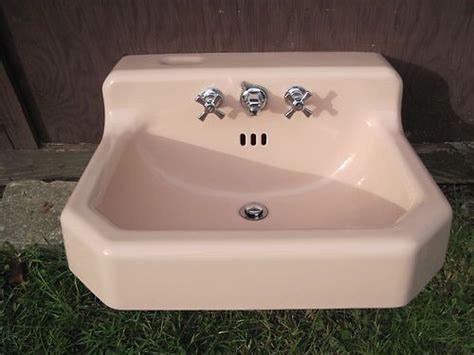 Antique Vintage American Standard Pink Bathroom Sink 1950's Cast Iron ...