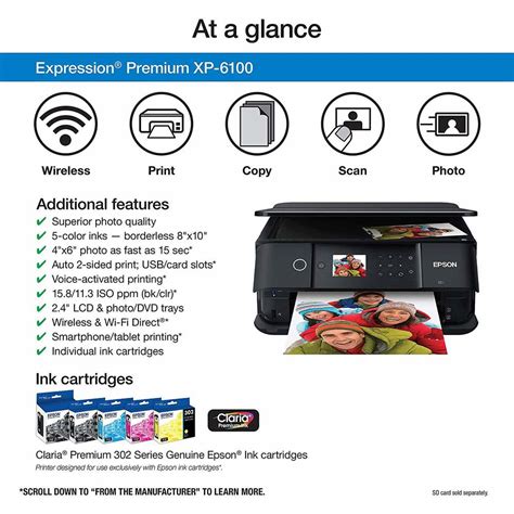 Epson Expression Premium XP-6100 All-In-One Printer (C11CG97201)