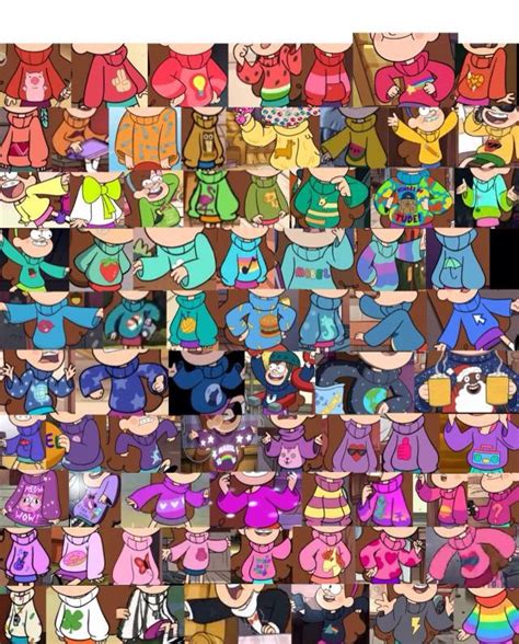 Every sweater Mabel wore ever | Imagens de desenhos animados, Queda de gravidade, Gravity falls