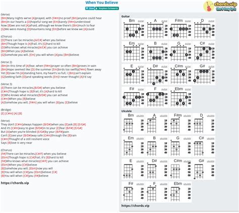 Chord: When You Believe - tab, song lyric, sheet, guitar, ukulele ...