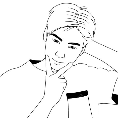 Male Face Continuous Line Art Drawing, Wing Drawing, Face Drawing, Male Drawing PNG Transparent ...