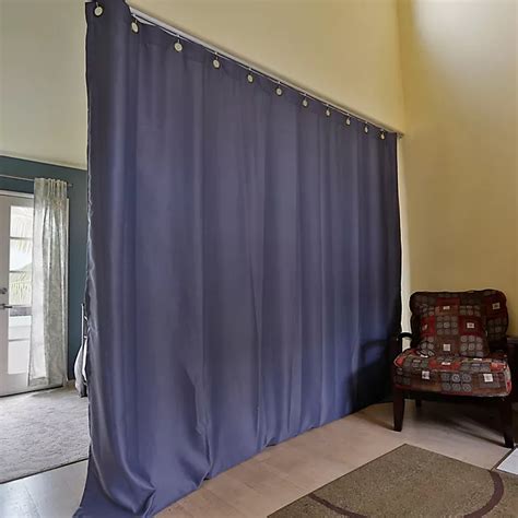 RoomDividersNow Ceiling Track Room Divider Kit with 8-Foot Tall Curtain Panel (A) | Bed Bath and ...