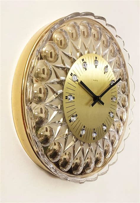 Glass Crystal Wall Clock at 1stDibs | glass wall clocks large, crystal wall clocks sale, gold ...