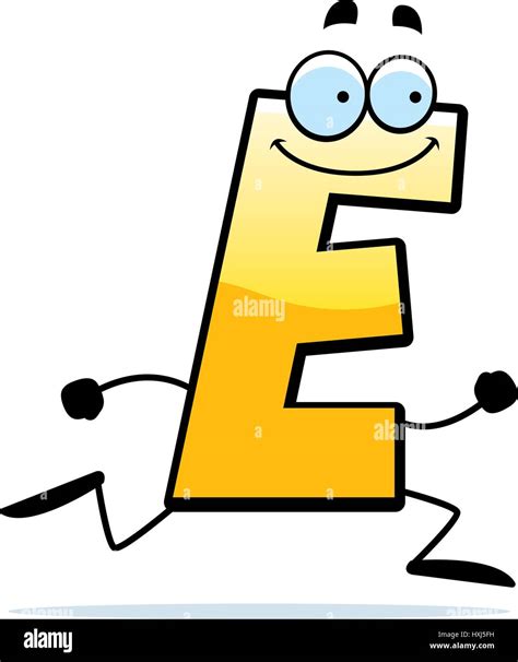 A cartoon illustration of a letter E running and smiling Stock Vector ...